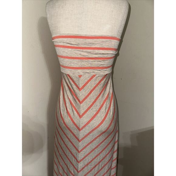 NWT Larry Levine Peach Tan Maxi Striped Dress Size XL - Picture 7 of 9